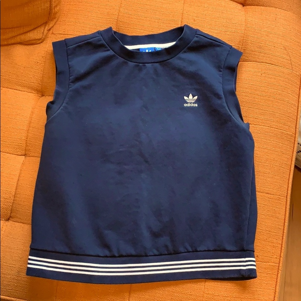 Navy Blue Adidas Sweatshirt Vest